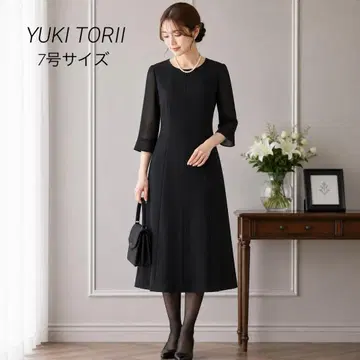 YUKI TORII 블랙 포멀 여름용 예복 고급 상복 원피스 7호