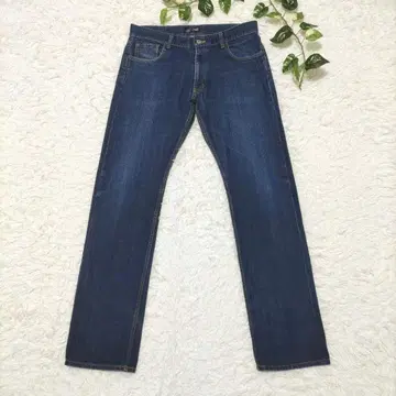 BEAMS 레귤러 핏 스트레이트 데님 L 인디고 블루