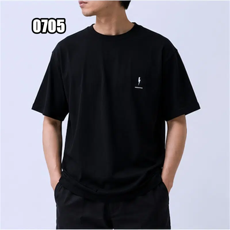 XL 닐바렛 블랙 번개 후면 로고 티셔츠