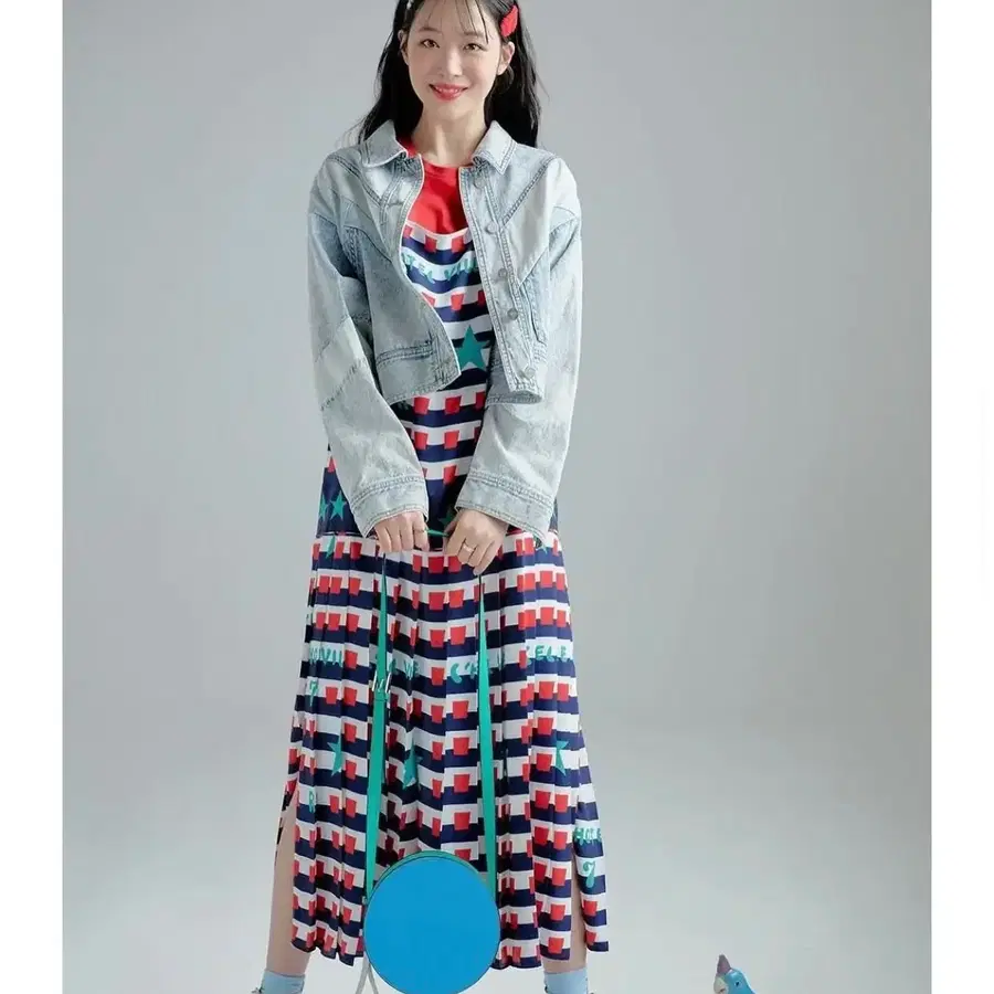 럭키슈에뜨 패턴 롱 원피스 55