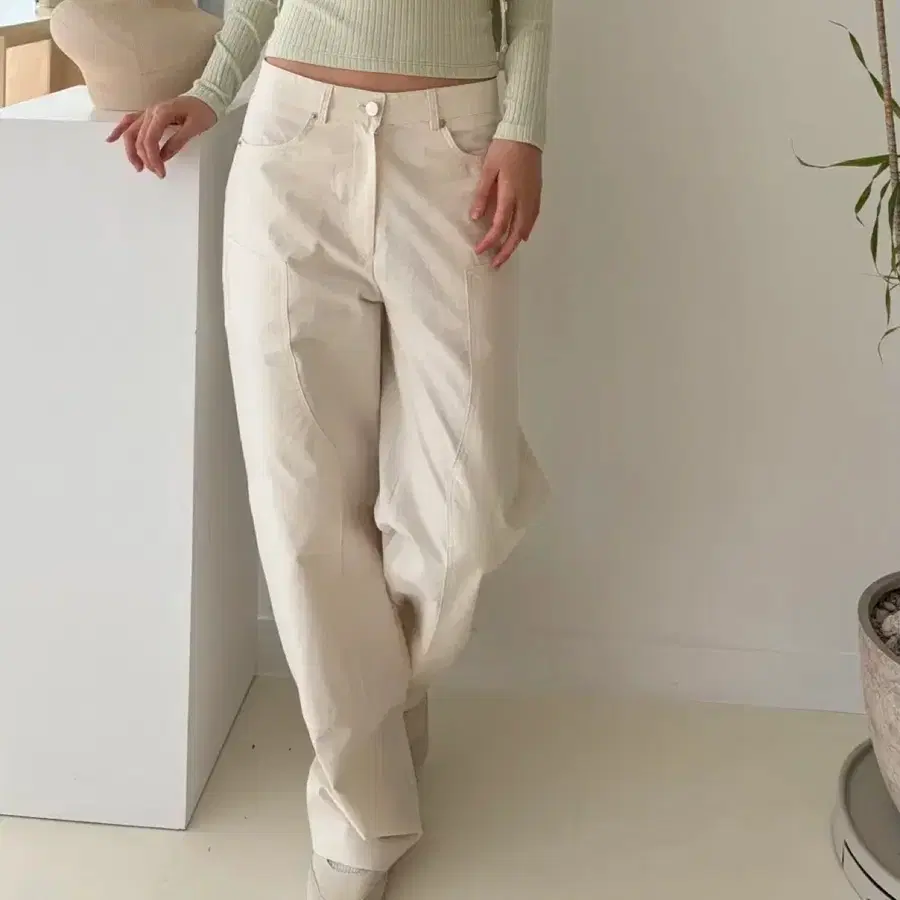 워크 코튼팬츠 아이보리 베이지 네이비 슬림핏 카고 3color