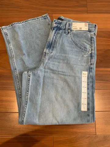 미사용 새상품 UNIQLO 유니클로 배기 커브진 28 64blue