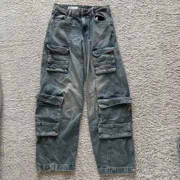 ZARA 카고 데님 팬츠 워시 가공