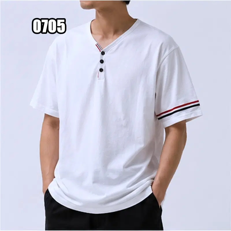 XL VTG 빈티지 소매 삼선 스트라이프 반팔 티셔츠