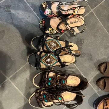 camila's BARCELONA 꽃무늬 웨지솔 샌들 35