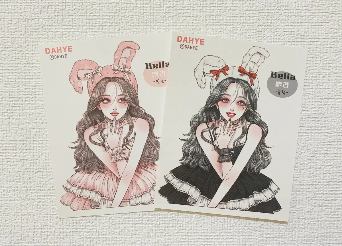 [인스] 감성 일러스트 다혜 인물 스티커 (벨라) 2장