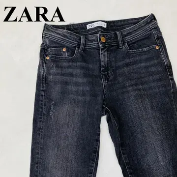 ZARA 데님 청바지 데미지 가공 그레이 데님 36 1180-B