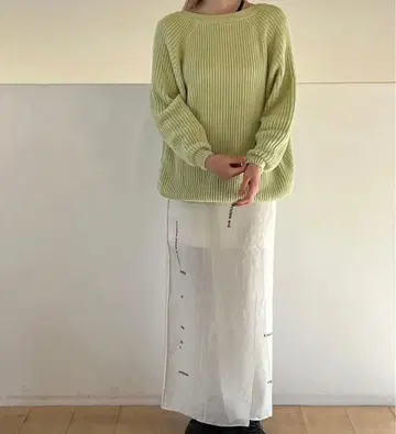 baserange v넥 니트 미모사