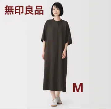 무인양품*매끄러운 칠부 소매 원피스