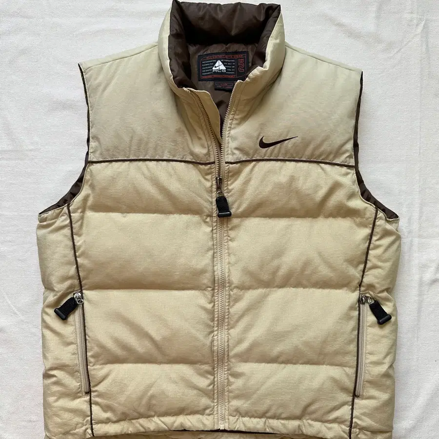90s ACG 나이키 베이지 브라운 덕다운 패딩 베스트 105