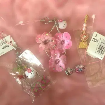 특별한 세트 레어 레트로 헬로키티 스트랩 4개 세트 네고 불가