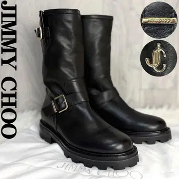 컨디션 최상 JIMMY CHOO 지미추 로고 가죽 부츠 41 26cm