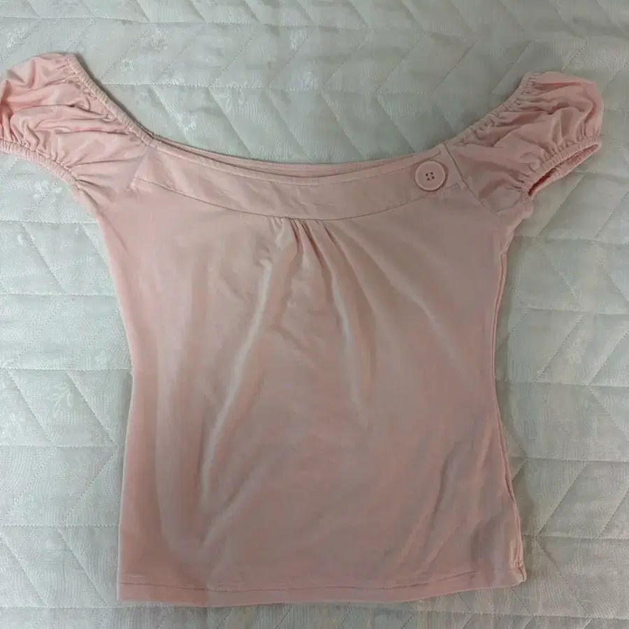 페일제이드 button pendant puff t (peach pink)