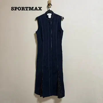 SPORTMAX 스탠드넥 원피스 이소재 절개 40 컬러 스티치