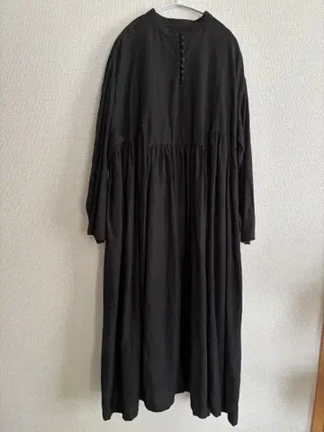 nest Robe 린넨 100% 롱 셔츠 원피스 블랙