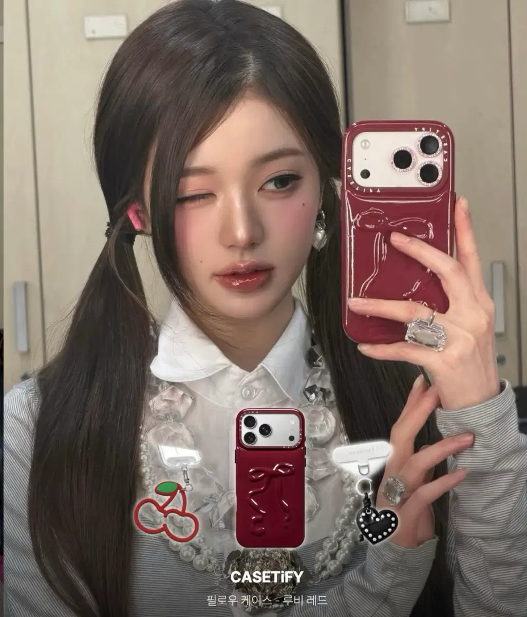 미개봉 케이스티파이 아이폰 16 Pro 필로우 케이스 루비레드