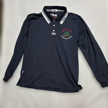 FILA 긴팔 피케 셔츠 네이비 골프웨어