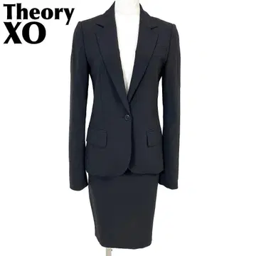 Theory 스커트 수트 셋업 원 버튼 XO 블랙 무지