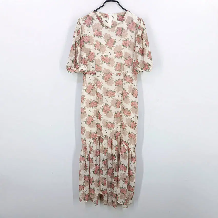 아보카도 여성 여름 논포켓 반팔롱원피스 연베이지 (HU45875)