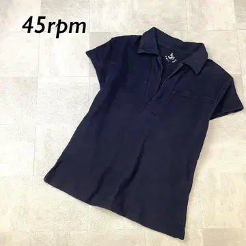 45rpm 스키퍼 피케 셔츠 반팔 네이비