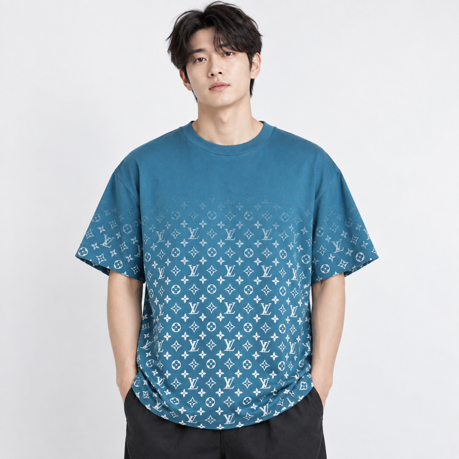 루이비통 모노그램 그라디언트 반팔 티셔츠 그린 XXL(105-110)