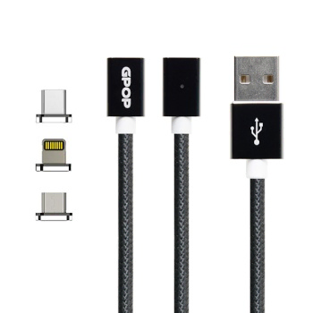 마그네틱 3in1 LED 자석 충전/데이터 케이블 1m