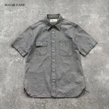 [ SUGAR CANE ] 슈가케인 반팔 워크 셔츠 체크 틴스트