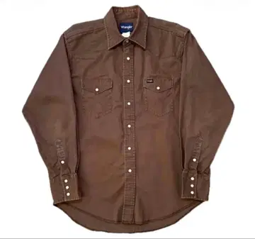 Wrangler 긴팔 셔츠 브라운 워크 셔츠