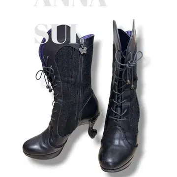 레어 ANNA SUI 안나수이 고양이 발 부츠 고양이 발 부츠 나비