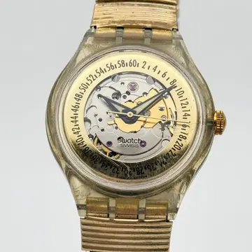 swatch 자동 와인딩 스켈레톤 골드 컬러 1990년대