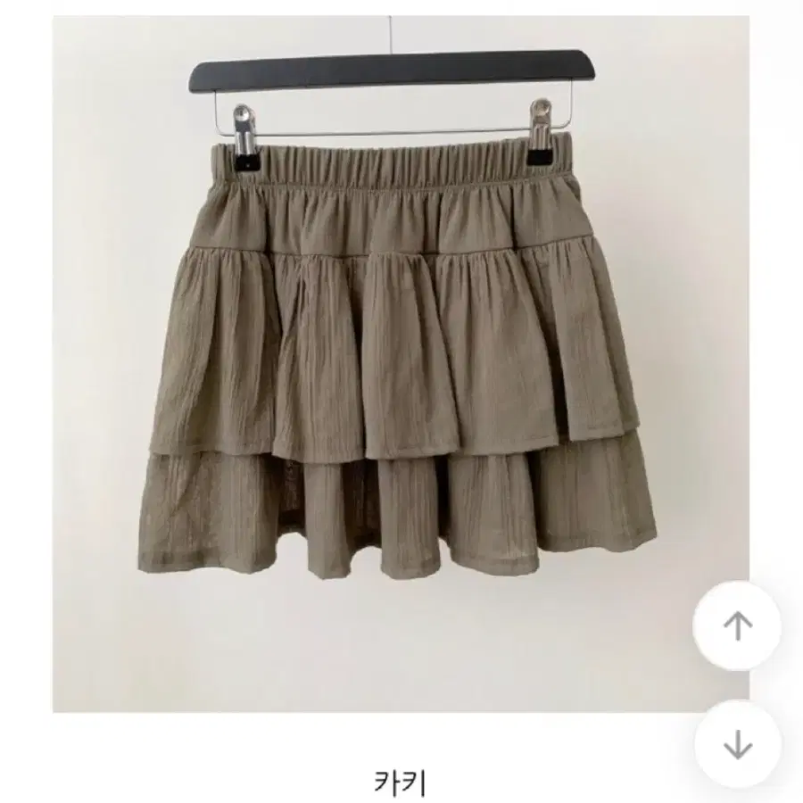 로제 캉캉 미니 스커트 치마 카키색