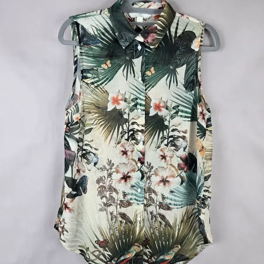 [무료배송]H&M 여성 UK6 시스루 민소매 슬리브리스 블라우스
