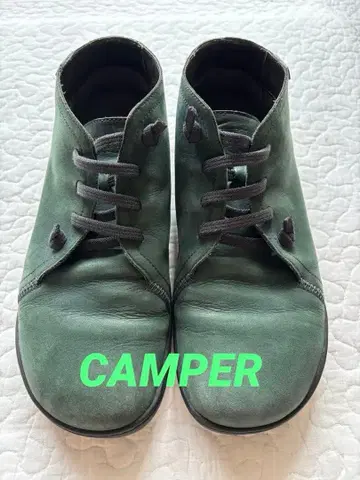 CAMPER 캠퍼 남성용 스웨이드 부츠 그린 42