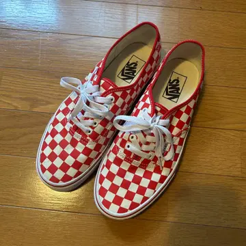 VANS US 기획 Authentic 체크 무늬 깃발 레드 27.5cm