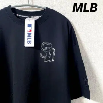 MLB 파드레스 T셔츠 실버 큐빅 로고 다이아 블랙 L