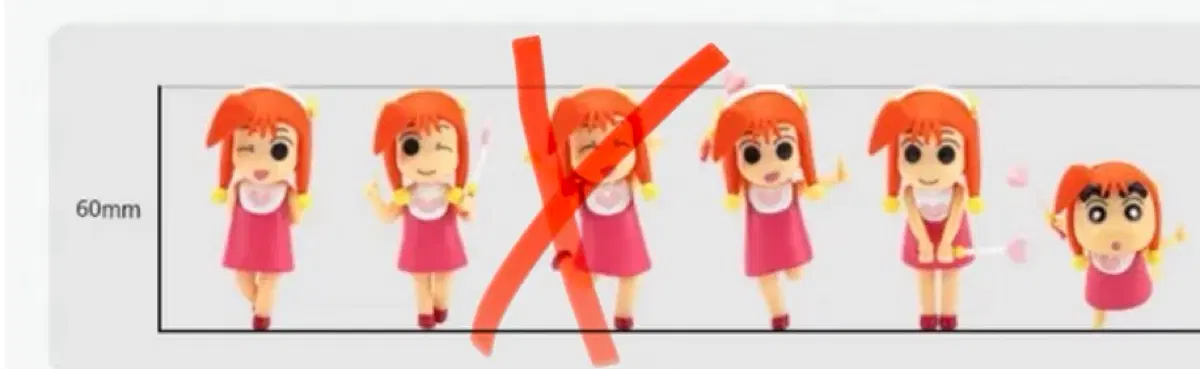 짱구 마법소녀 모에피 가챠 피규어 5종