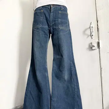 70s archive 벨보텀 데님 팬츠 세일러 데님 팬츠 빈티지