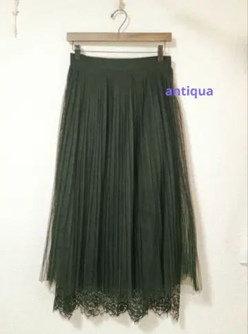 used) antiqua 레이스 플리츠 샤샤 스커트 블랙