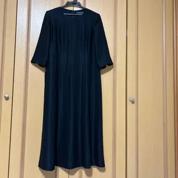 도쿄 소와르 블랙 포멀 롱 원피스 칠부 소매 예복 상복