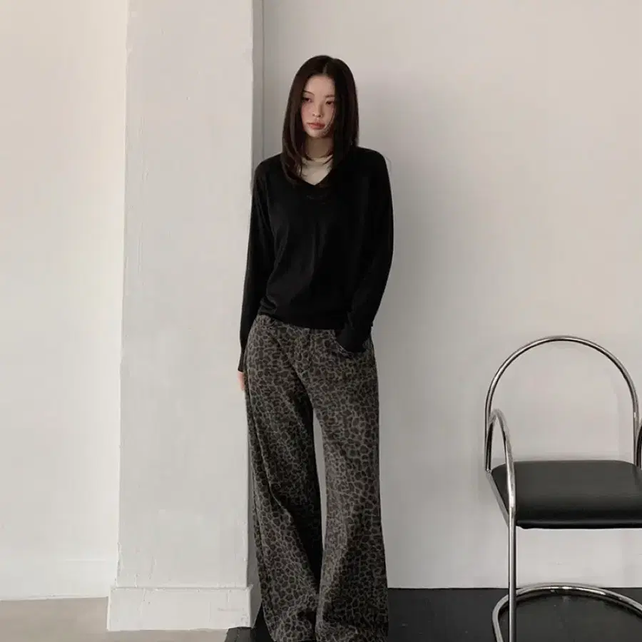 호피 와이드 팬츠