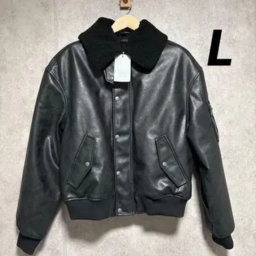 ZARA 인조 가죽 탈부착 넥 자켓 L