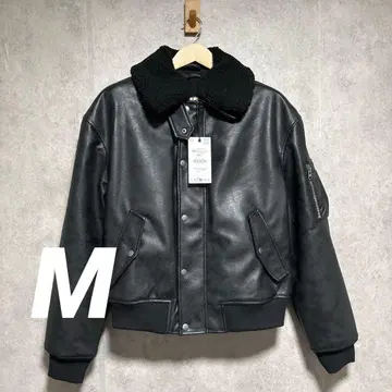 ZARA 인조 가죽 탈부착 넥 자켓 M