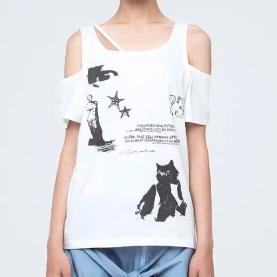 나체 BARE PRINTED T-SHIRT WHITE