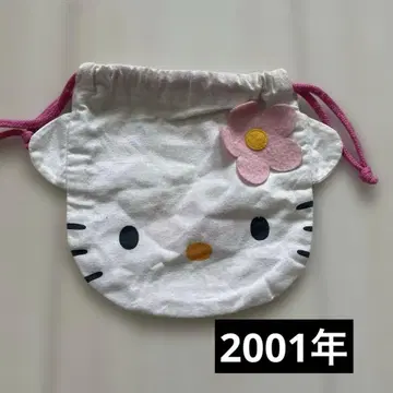 헬로키티 복조리 페이스형 핑크 꽃 헤이세이 레트로 2001