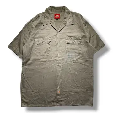 [ F2502 ] Dickies 반팔 워크 셔츠 사이즈 L 베이지