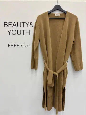 BEAUTY&YOUTH 롱 가디건 벨트 포함 브라운
