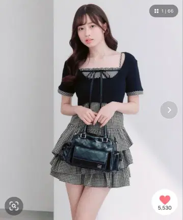 OLIVE des OLIVE 반팔 가디건과 미니 원피스 세트 블랙