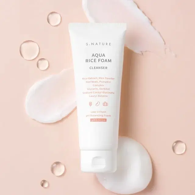 에스네이처 아쿠아 라이스 약산성 클렌징폼 80ml