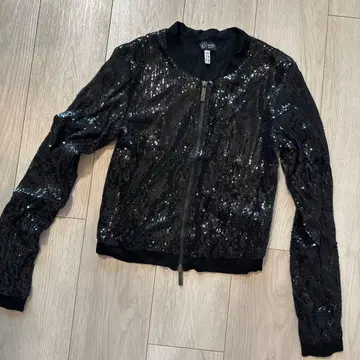 Armani Jeans 스팽글 봄버 자켓 블랙