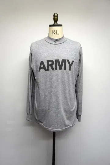 US ARMY 모크넥 롱 슬리브 티셔츠 그레이 미국제